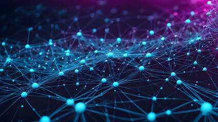 3d rendering. Network connection structure with lines and dots. Technology background.