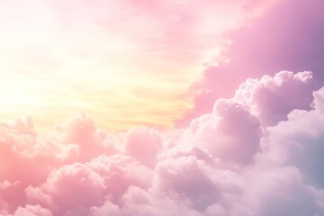 Sticker - A serene landscape featuring soft clouds and gentle lighting in pastel shades of color