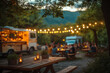 © Lux Images - Outdoor Food Truck Gathering with String Lights at Dusk