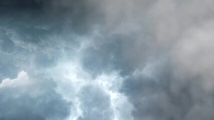 Wall Mural - dark storm clouds and lightning bolts, nature background