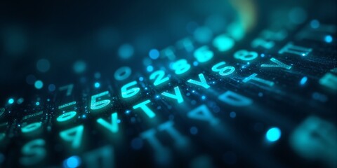 Abstract Digital Code Data Stream   Binary Numbers and Letters