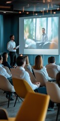 Poster - A welldelivered business presentation in a modern conference room can create a highly impactful experience, fostering collaboration and enhancing communication for employees and clients