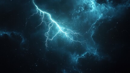 Wall Mural - Lightning Strike in a Dark Sky