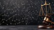 © artchvit - AI enhances justice with the scale and gavel of fairness. A close-up image of a wooden gavel and balance scales symbolizing justice against a dark, abstract background.