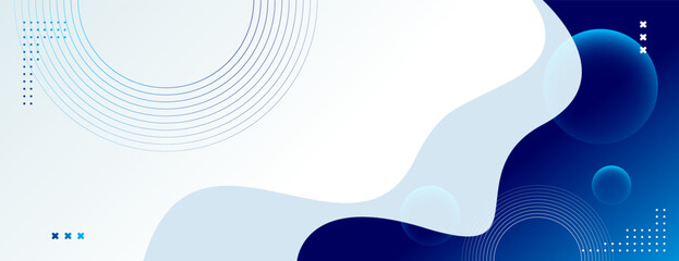 Wall Mural - blue and white abstract fluid background with geometry element