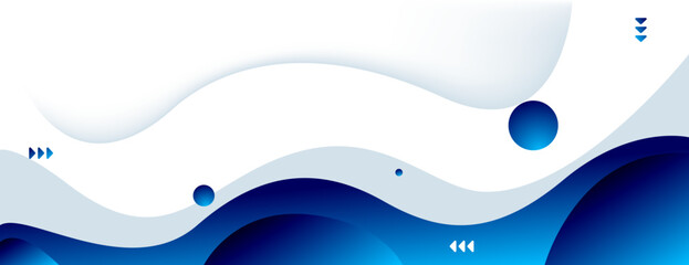 Wall Mural - blue and white wave fluid abstract background