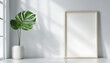© A-TiMe  - Decorative monstera deliciosa plant modern interior still life bright environment minimalist viewpoint tropical concept