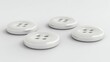 © Rachel - Buttons on a white background, side view, sharp details