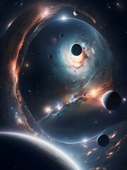 space planet galaxy illustration art