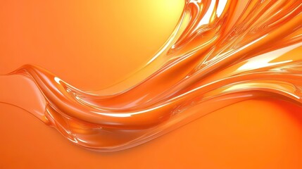 Aufkleber - Vivid orange 3d background design with space for your message - dynamic style variation