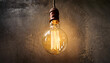 © Matthias - Vintage Edison Bulb in an Industrial Setting with Textured Concrete Wall