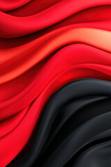 Wall Mural - stunning abstract waves of red and black silk fabric, showcasing smooth textures and vibrant colors.
