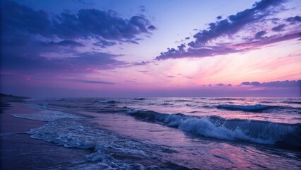 Wall Mural - ethereal dark blue abstract blurred gradient with soft hues of purple and pink, night sky, galaxy la
