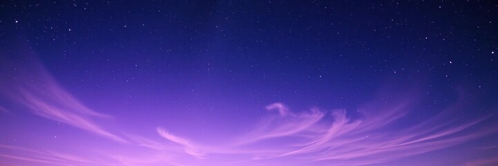 Wall Mural - twinkling starry sky with wispy clouds and vibrant purple hues, starry, blue