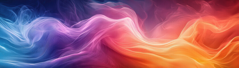 Wall Mural - A vibrant abstract background featuring flowing waves of color, blending shades of blue, pink, and orange for a dynamic visual effect.