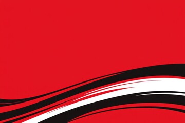 Wall Mural - a vibrant red background featuring dynamic black and white wave patterns. ideal for design projects 