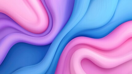 Wall Mural - an abstract wave pattern in vibrant pink and blue shades, creating a fluid and dynamic visual experi