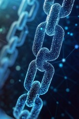 Aufkleber - Blockchain technology connecting digital links in secure network
