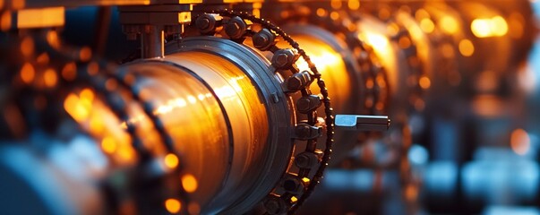 Poster - Industrial machinery operating with precision in a production line