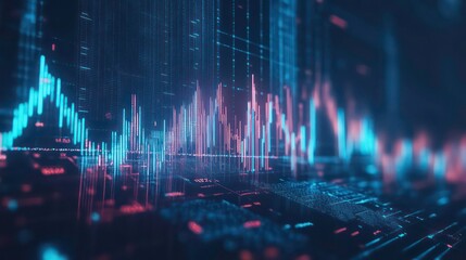 Poster - Abstract digital background with glowing lines, forming a graph.