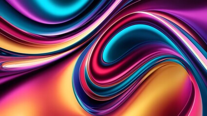 Aufkleber - Fluid motion abstract art digital realm graphic design vibrant colors up-close perspective expression of energy
