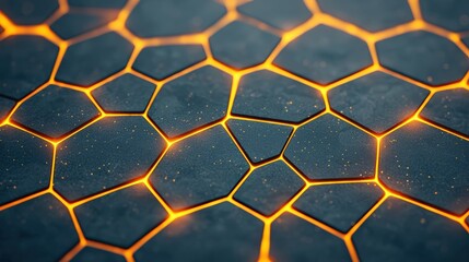 Poster - Hexagon pattern glows