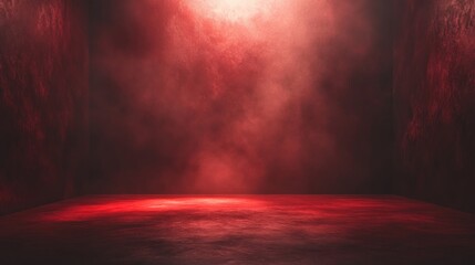 Red Room With Smoke and Spotlight
