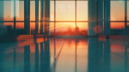 Wall Mural - sunset reflecting on floor