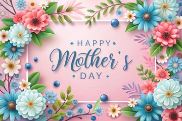  a card with flowers and a greeting card for mother's day