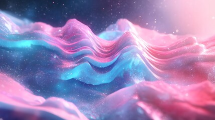 Wall Mural - A vibrant digital art piece featuring layered stars in pink and blue hues, set against a galaxy background with subtle nebula textures. Cinematic Scene, 4k resolution, cinematic scene