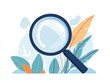 © Wimon - Online search optimization, magnifying glass with relevant results, flat design illustration