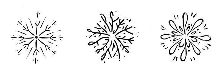 Wall Mural - Snowflake icon made by hand. Modern illustration with an isolated background.