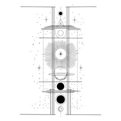 Wall Mural - vector illustration set of moon phases. different stages of moonlight activity in vintage engraving 