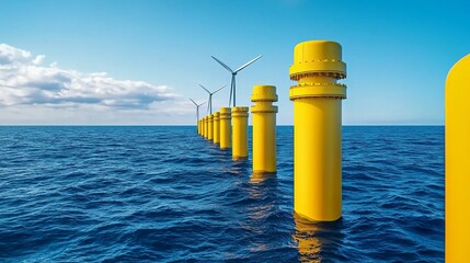 Sticker - Using offshore wind turbines to generate renewable energy contributes to sustainable energy.