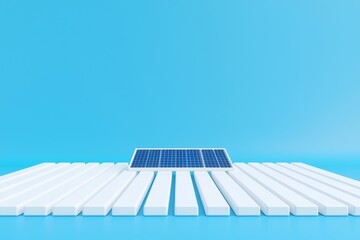 Canvas Print - Solar panels installed on the rear of a terraced house in England. A photovoltaic system generates clean electricity and power for homes. Sustainable living in Britain using renewable energy.