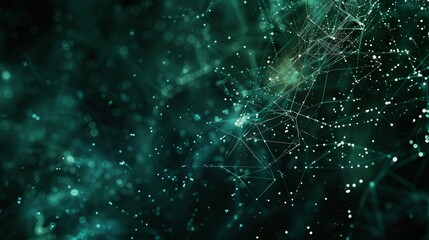 Intricate Network of Glowing Dots and Lines on Dark Background, Perfect for Tech or Sci-Fi Concepts Generative AI