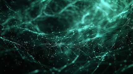 Intricate Network of Glowing Dots and Lines on Dark Background, Perfect for Tech or Sci-Fi Concepts Generative AI