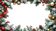 © Sb - Christmas luxury Photo Frame,,Tinsel festive frame. Christmas and New Year, Empty photo frame in christmas PNG background,