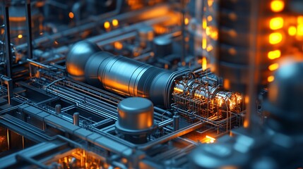 Poster - Futuristic power plant generating clean energy with advanced technology