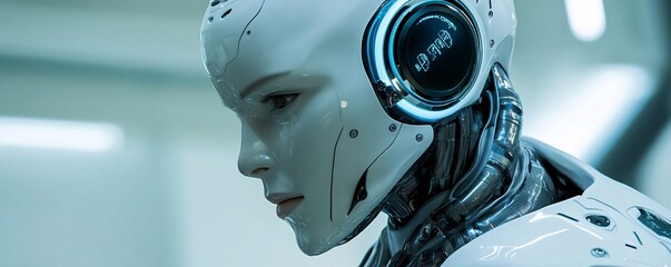 Poster - Humanoid robot showing artificial intelligence processing information