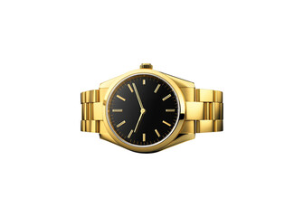 gold watch isolated on transparent background