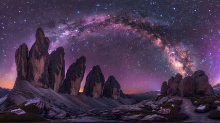 Create a stunning scene with the aurora borealis casting vibrant green, purple, and pink lights over snow-capped mountains, reflecting off the icy ground beneath a starry sky.