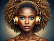 © Kdp Vibe - woman with headphones in a soft focus background generative ai