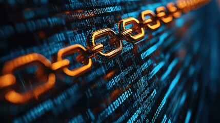 internet security and data protection concept with elements like blockchain and cybersecurity.