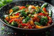 © boler - Steaming Bowl of Colorful Stir-Fried Vegetables with Sesame Seeds