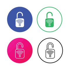 Wall Mural - Set of colorful open smart lock icons illustration vector