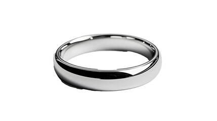 Silver ring on a transparent background. isolated background.