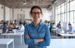 © YURIMA - A skilled professional excels in a modern office, demonstrating commitment to growth, teamwork, collaboration, confidence, and creativitykey traits in todays fastpaced work culture