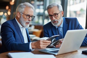 Poster - The Business Meeting in a modern cafe fosters productivity and creativity, enhancing collaboration, brainstorming, and communication among entrepreneurs, executives, and team members