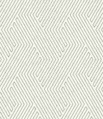 Seamless pattern with geometric waves. Endless stylish texture. Ripple monochrome background. Linear weaved grid. Thin interlaced swatch.